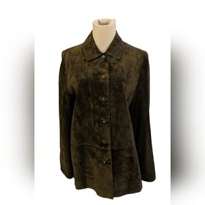 Valerie Separates Suede Jacket in Olive Green Size L